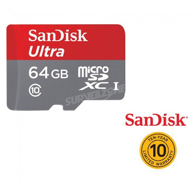 SanDisk Ultra 64GB UHS-I/Class 10 Micro SDXC Card With Adapter, Transfer Speed Up to 48MB/s