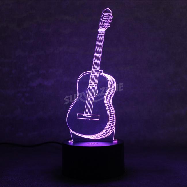 Guitar Design Night Light Remote Control Touch Tone